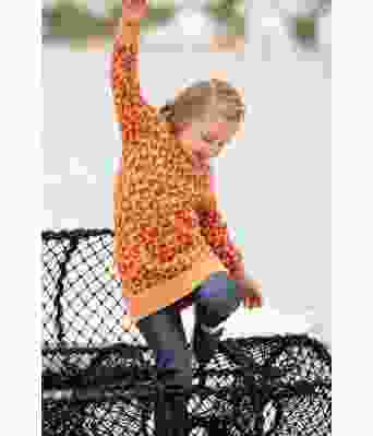 Leopard mønsterete strikkegenser aprikos - Viking 1918-09C