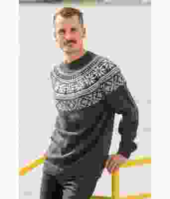 Frost mørkegrå strikkegenser til herre - Viking 1921-12