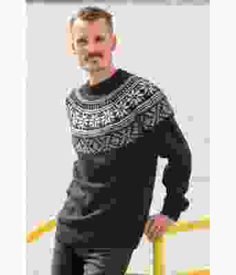 Frost koksgrå strikket genser til herre - Viking 1921-12