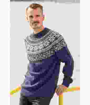 Frost strikkegenser i jeansblå farge - Viking 1921-12