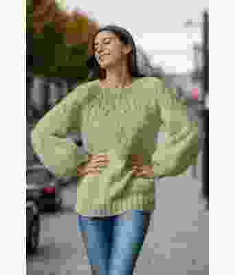 Mosegrønn Smil genser - Viking 1923-8-334