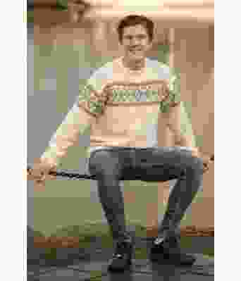 Hvit Sandnes strikkegenser Team Ingebrigtsen - Viking 2005-8