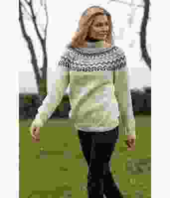 Naturhvit tradisjon strikkegenser kathrine sørland - Viking 2006-03a