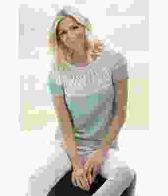 Lys grønn Vera topp / kortermet genser Kathrine Sørland - Viking 2011-1B