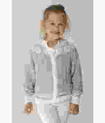 Lys turkis Lydia strikkejakke til jente - Viking 2015-03a