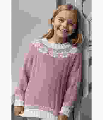 Rosa Lydia genser til jente - Viking 2015-04-416