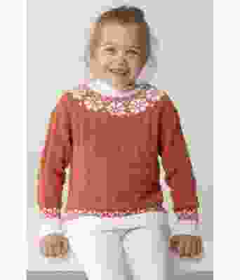 Oransje Lydia genser til jente - Viking 2015-04a
