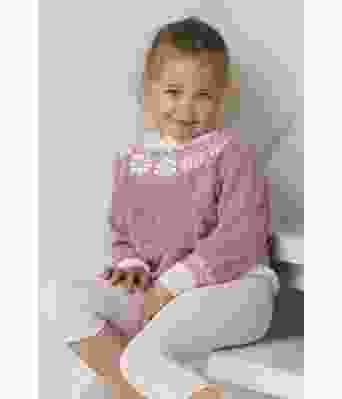 Rosa Lydia strikkegenser til jente - Viking 2015-04b