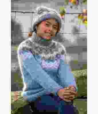 Lyseblå Nova genser og lue til jente / barn - Viking 2026-1