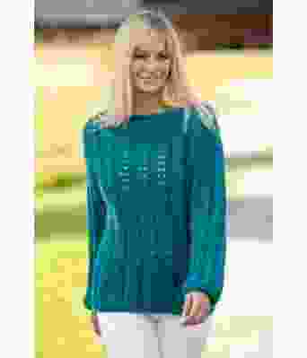 Spore strikkegenser med hullmønster - Viking 2022-7