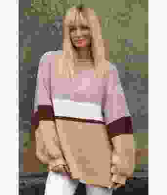 Kanel stripete strikkegenser fra Kathrine Sørland - Viking 2023-2