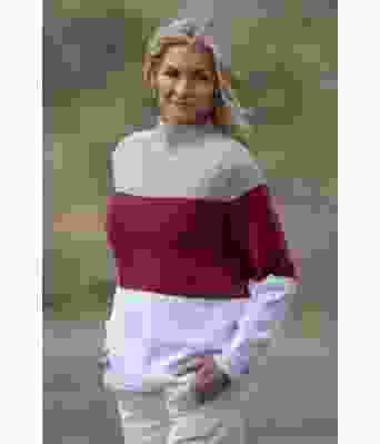 Dans stripete strikkegenser i bomull Kathrine Sørland - Viking 2023-4b