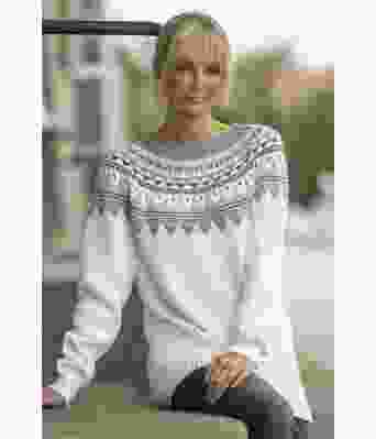 Hvit Pibbar strikkegenser i bomull - Viking 2024-4