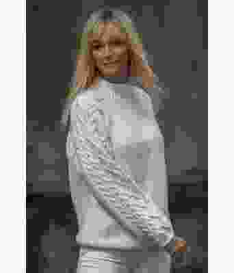 Hvit Salt strikkegenser i bomull Kathrine Sørland - Viking 2024-5