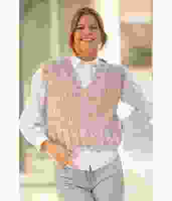 Plain slipover / vest i tykt garn - Viking 2029-8