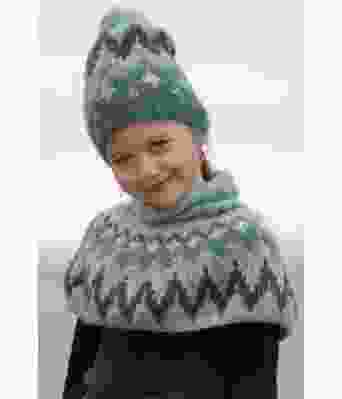 Kathrine strikket hals og strikkelue til barn - Viking 2034-1