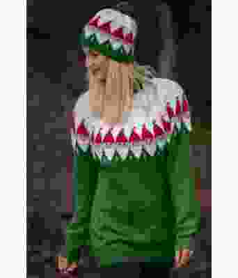 Grønn nissegenser og nisselue Kathrine Sørland - Viking 2032-3B