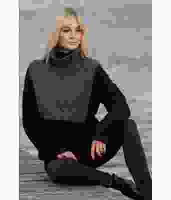 Rest strikket grå hals i babyalpaca / merinoull - Viking 2033-6