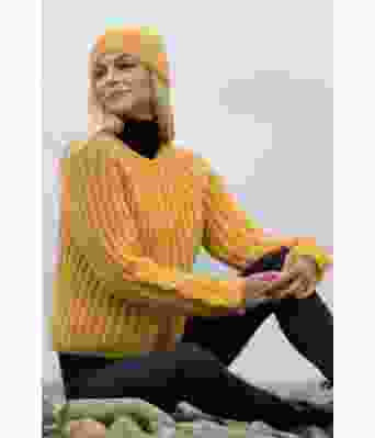 Soerland gul kort strikkejakke Kathrine Sørland - Viking 2036-09