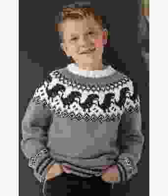 Grå dinosaurgenser med svart mønster - Viking 2131-06-513