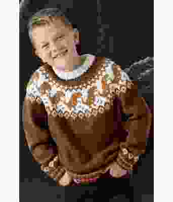 Kobberbrun dinosaurgenser med brunt mønster - Viking 2131-06-574