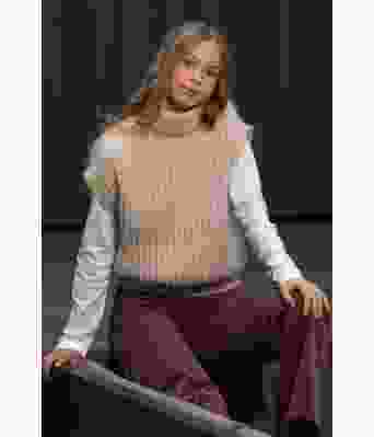 Cha strikkevest med høy hals - Viking 2203-01