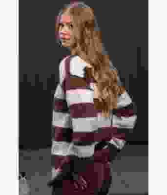 Lola stripete strikket genser - Viking 2203-04