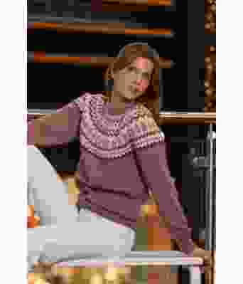 Gammelrosa Maridal genser med rundfelling - Viking 2207-5B