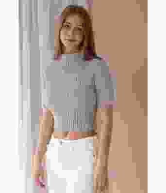 Cleo kort t skjorte strikket topp - Viking 2216-01