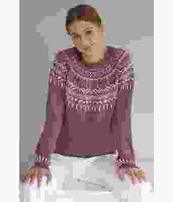 Pocahontas strikkegenser med rundfelling - Viking 2216-03