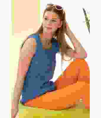 Jåt strikket blå sommertopp - Viking 2218-04