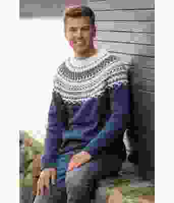 Kapers genser til herre med rundfelling - Viking 2221-06