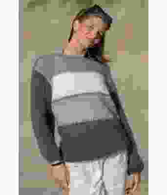 Hegre strikket genser med 4 striper - Viking 2224-7