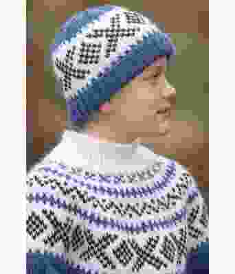 Blå  Miranda lue i tykk ull til barn - Viking 2302-10A