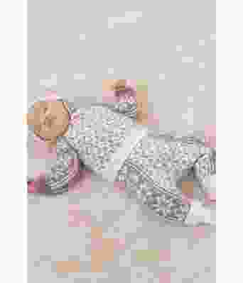 Ellinor hvitt og lysebrunt sett med genser bukse og lue - Viking 2304-03C