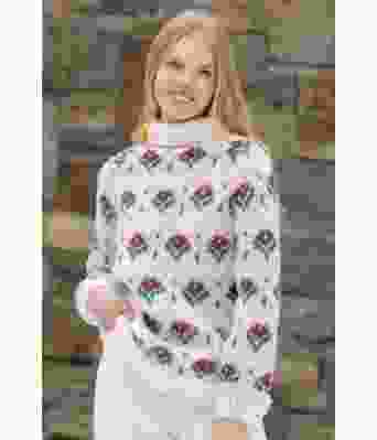 Florali strikket genser med blomstermotiv - Viking-2308-04 