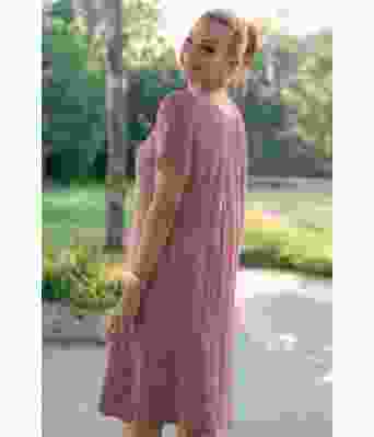 Rødbrun Moment strikket kjole - Viking 2320-5-418