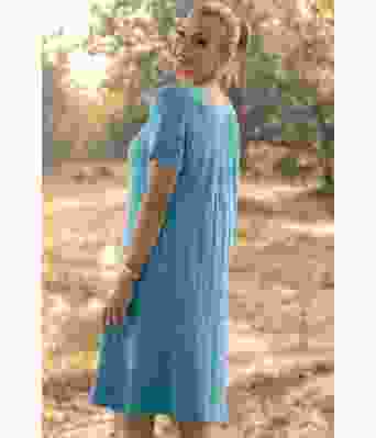 Blå Moment strikket kjole - Viking 2320-5-423