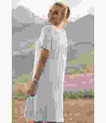 Moment strikket kjole i lys petrol - Viking 2320-5-426