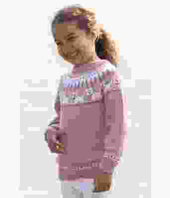 Hunde strikket rosa genser med hund - Viking 2323-6B