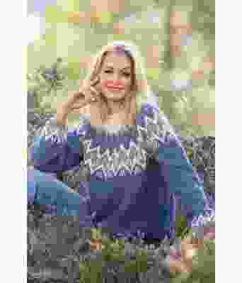 Jeansblå Leandra genser - Viking 2330-02A