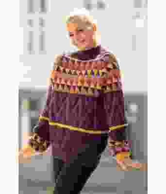 Morwenna fargerik strikkegenser - Viking 2331-01