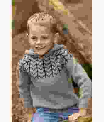 Lysegraa Gunilla genser med hette - Viking 2332-11B