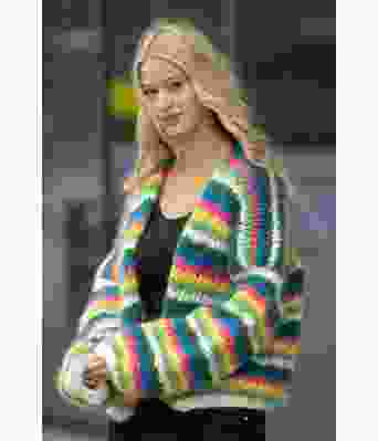 Gia stripete strikkejakke - Viking 2335-2