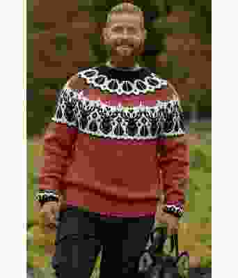 Rustfarget hjortegenser med svart mønster - Viking 2336-8-252203