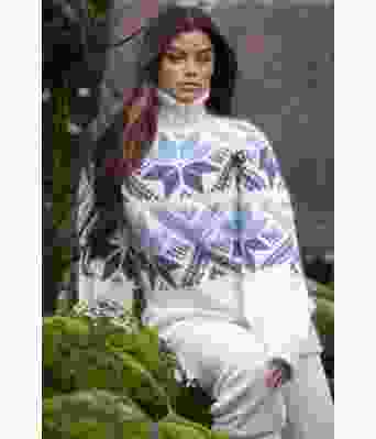 Sno genser, hvit-jeansblå - Viking 2409-1F