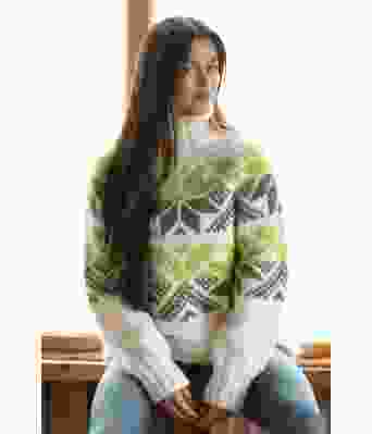 Sno genser, hvit grønn - Viking 2409-1H