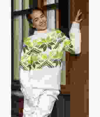 Sno genser, hvit-grønn - Viking 2410-4A