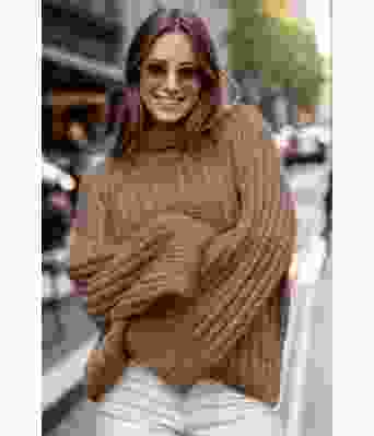 Lysebrun Smula strikkegenser - Viking 2415-7-309