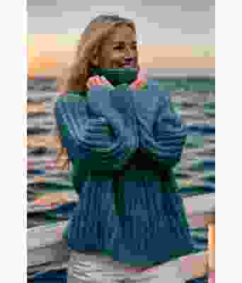 Turkis Smula luftig strikkegenser - Viking 2415-7-329